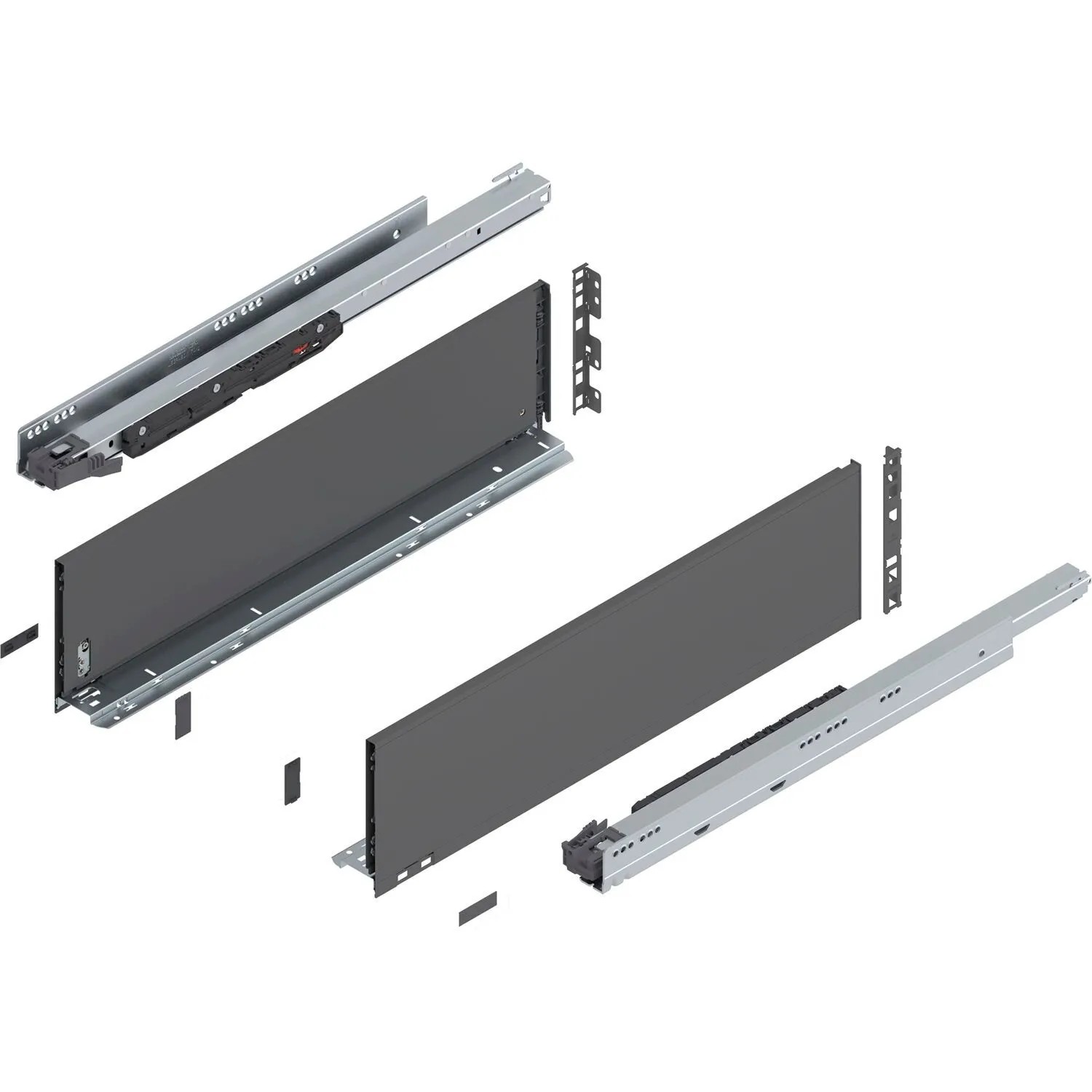 Blum Legrabox Pure Set Höhe C Tip-On Vollauszug 650 mm 70 kg Oriongrau 1 Paar