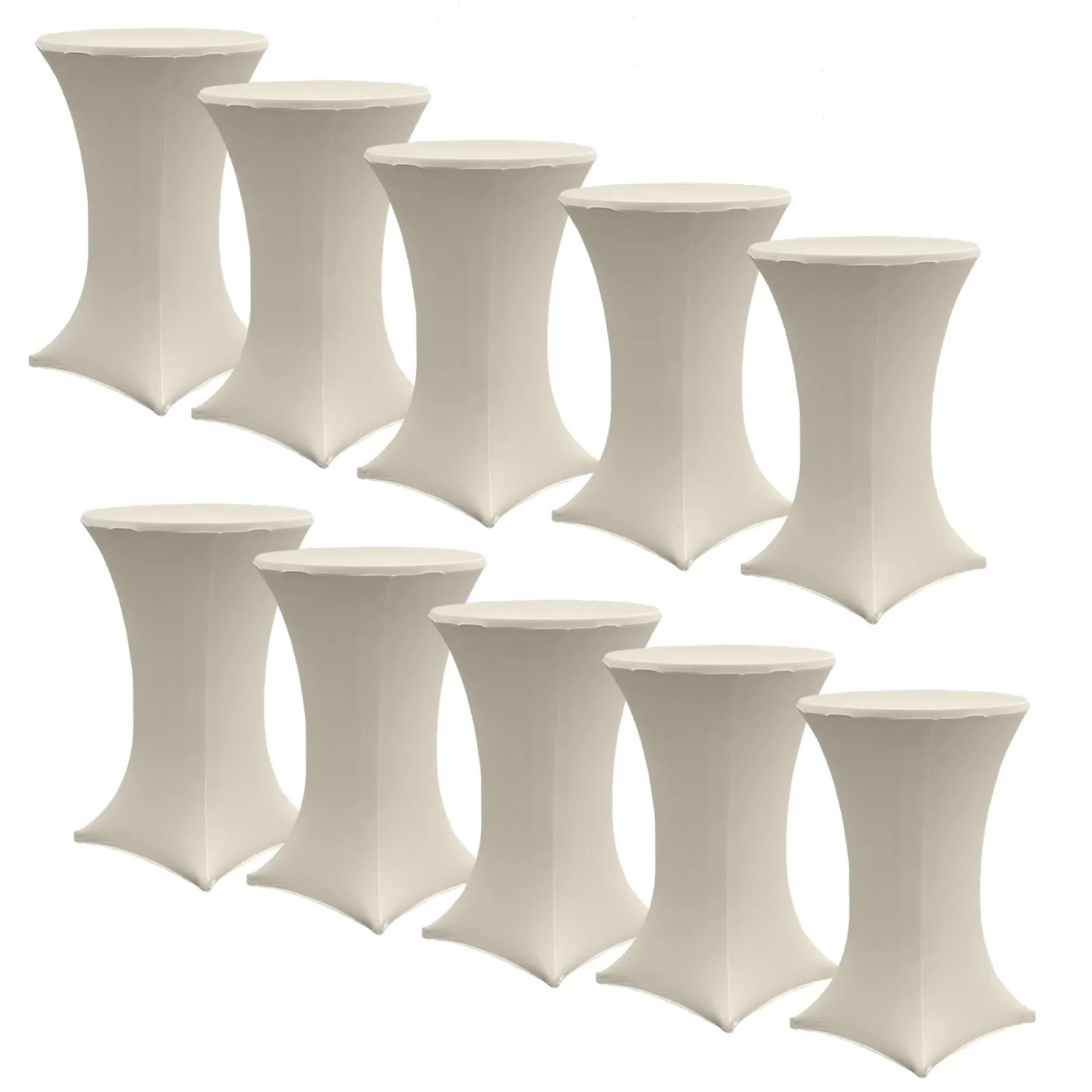TRUTZHOLM 10er Set Stehtischhusse Stretch 70cm Beige