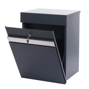 PROREGAL Paketkasten HxBxT 58x45x36cm Paketbox Paketfach Paketstation Briefkasten Metall Verzinkt Anthrazit-Edelstahl