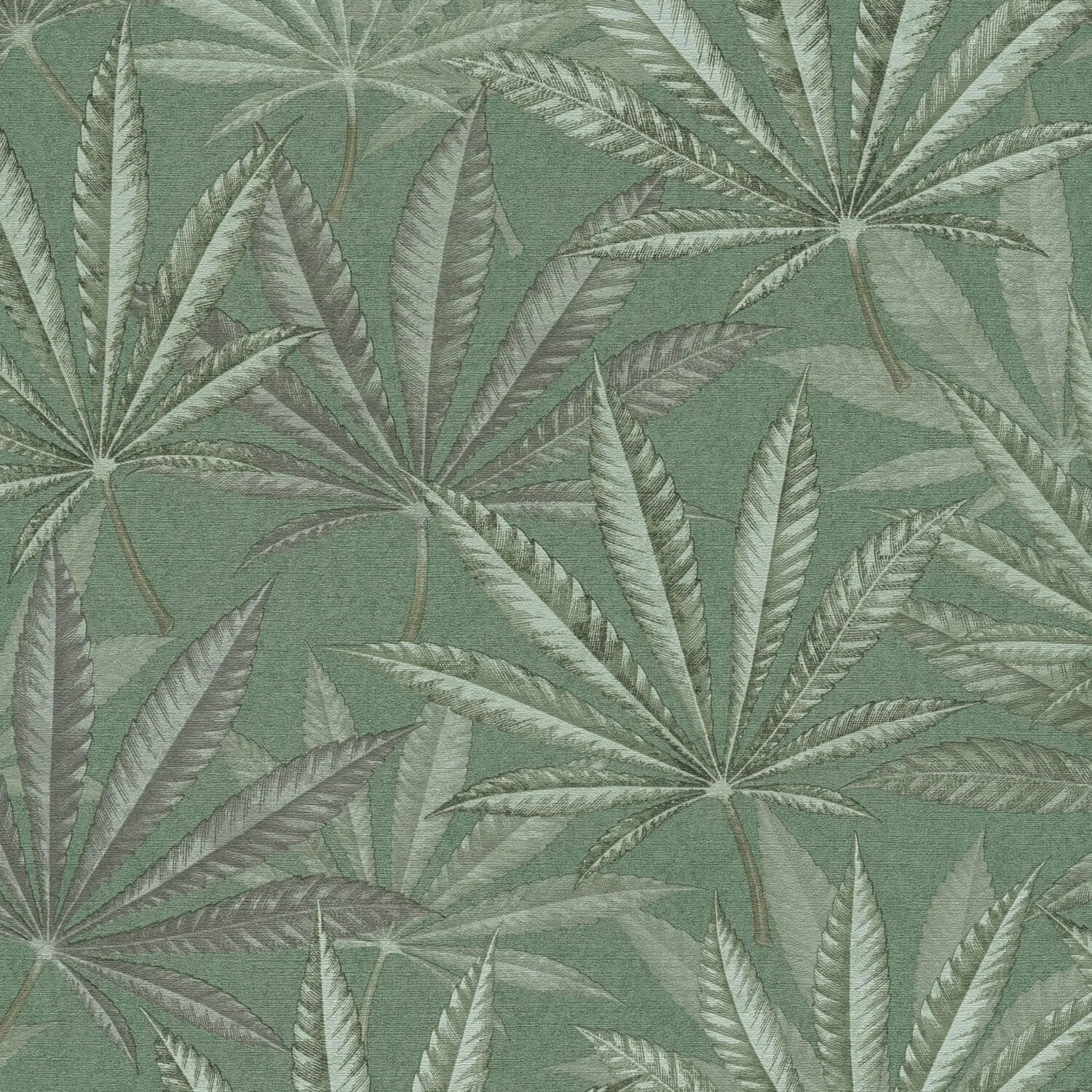 PROFHOME 399841-GU Florale Tapete Matt Grün Licht-Grün Mint-Türkis 0,53 m x 10,05 m 5,33 m2