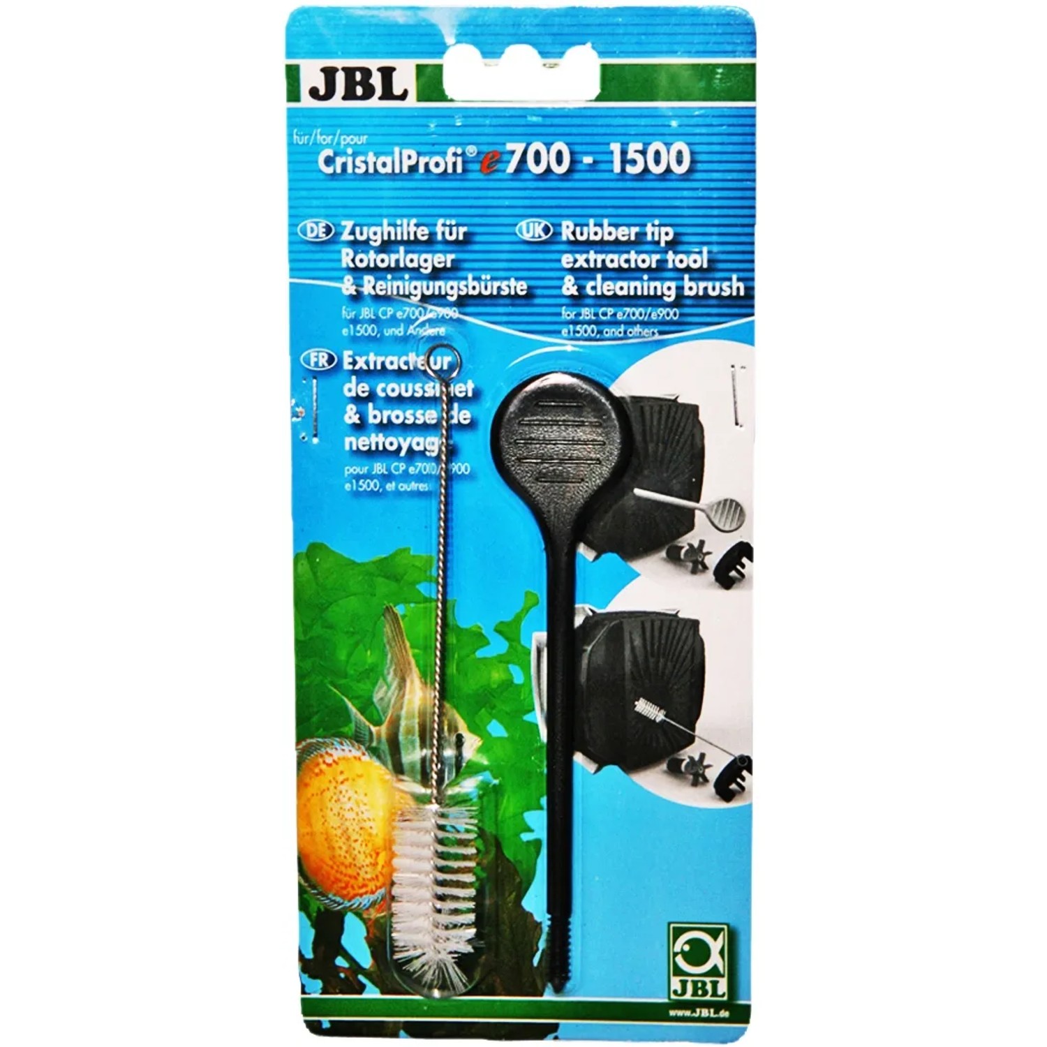 JBL Zughilfe und Reinigungsbürste für CristalProfi e700-1500, zur Reinigung von Aquarienfiltern.