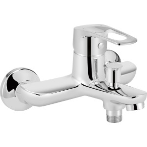 Chromfarbene baliv Wannenarmatur WA-5160 mit Einhebelmischer und Brauseanschluss.