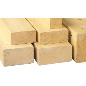 Konstruktionsvollholz Fichte/Tanne, 80x140x4000 mm, helles Holz für den Holzbau.