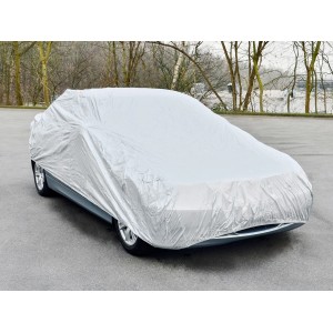 Silberne APA Auto Wintergarage universal, passend für PKW, zum Schutz vor Frost und Witterung.
