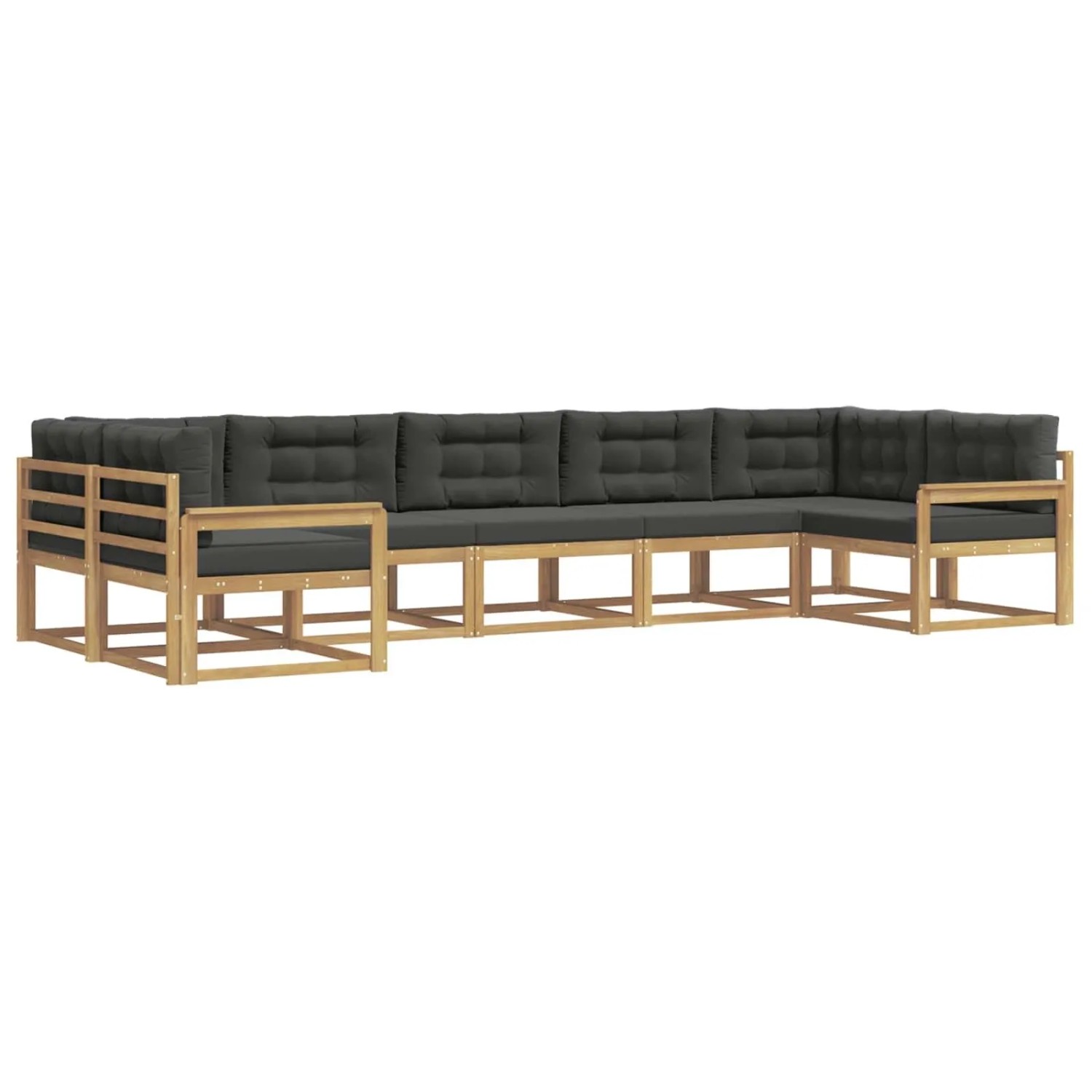 vidaXL Outdoor-Sofagarnitur mit Kissen 7 Stk Weiß und Anthrazit 3386961