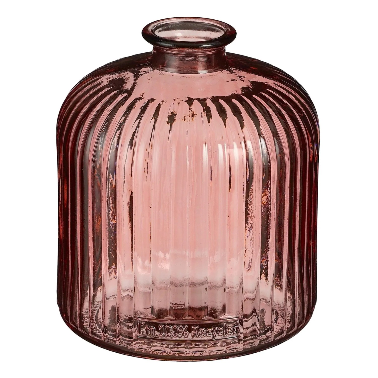 MICA Vase Jessica Glas Rosa 18 cm Ø 15 cm