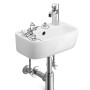 baliv Handwaschbecken-Set, 36 cm, Weiß, mit Armatur und eckiger Form. Ideal für Gäste-WC.