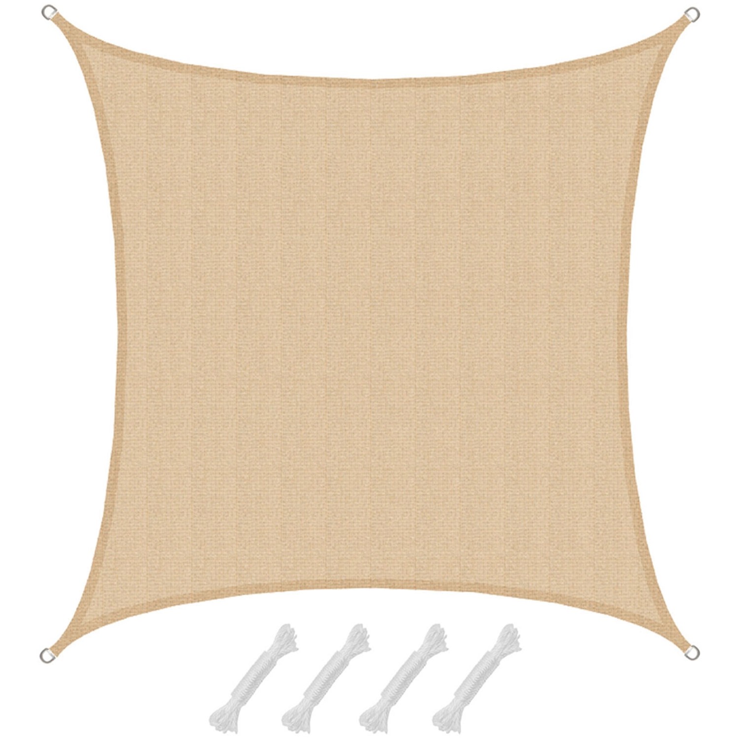 AMANKA HDPE Sonnensegel - 4x4m Quadratisch Beige günstig online kaufen