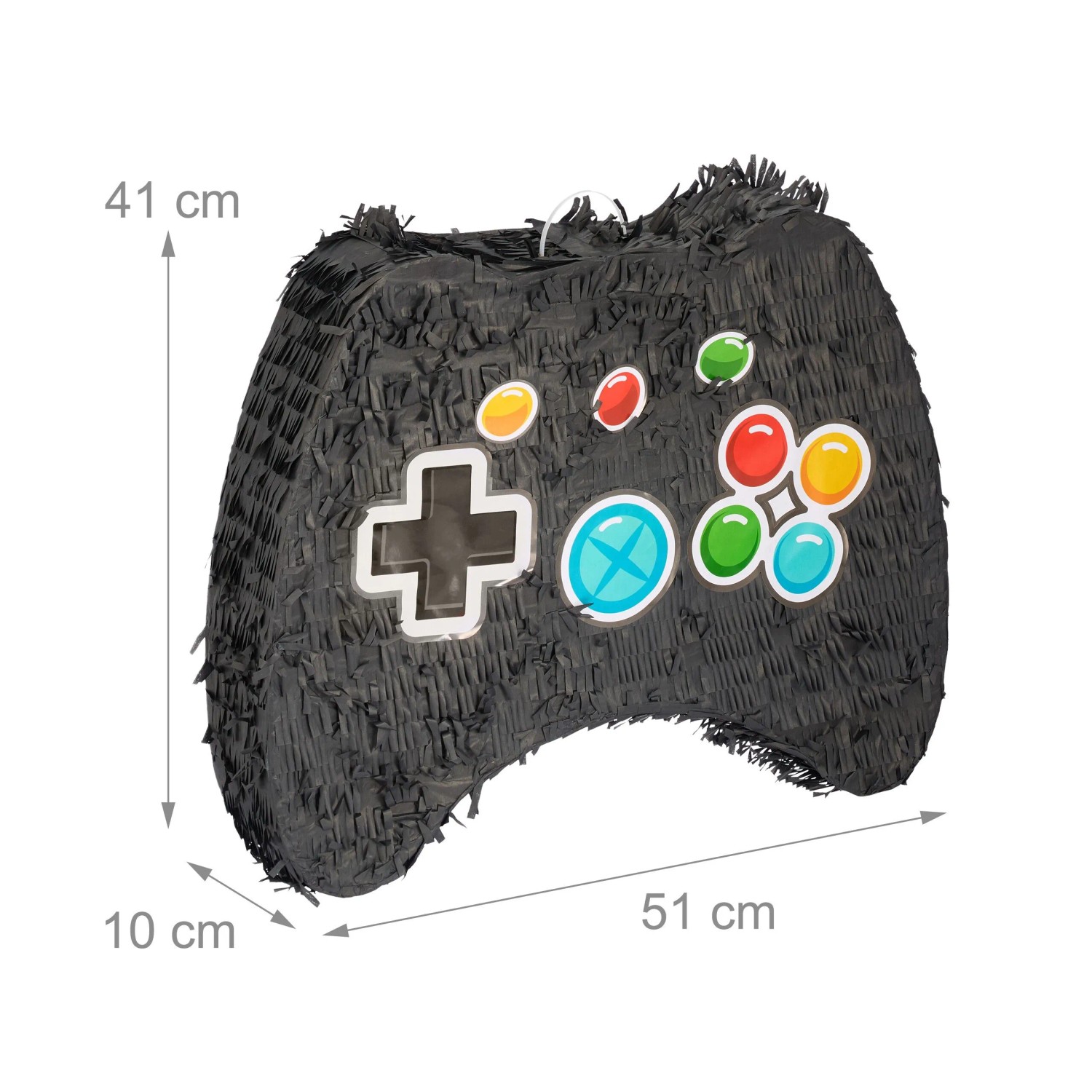 Relaxdays Controller Pinata Set Papier Pappe Bunt Befüllbar mit Stab und Maske 41 cm x 51 cm x 10 cm 290 g_4