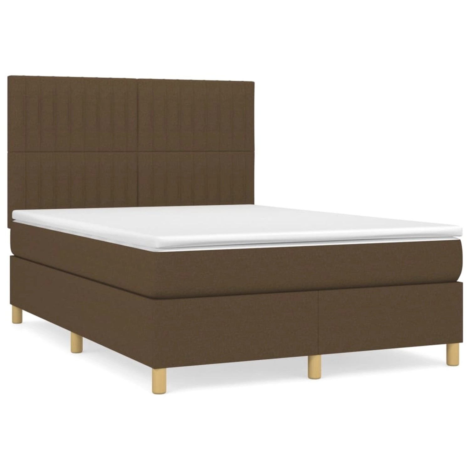 vidaXL Boxspringbett mit Matratze Dunkelbraun 140x200 cm Stoff 3142500 günstig online kaufen