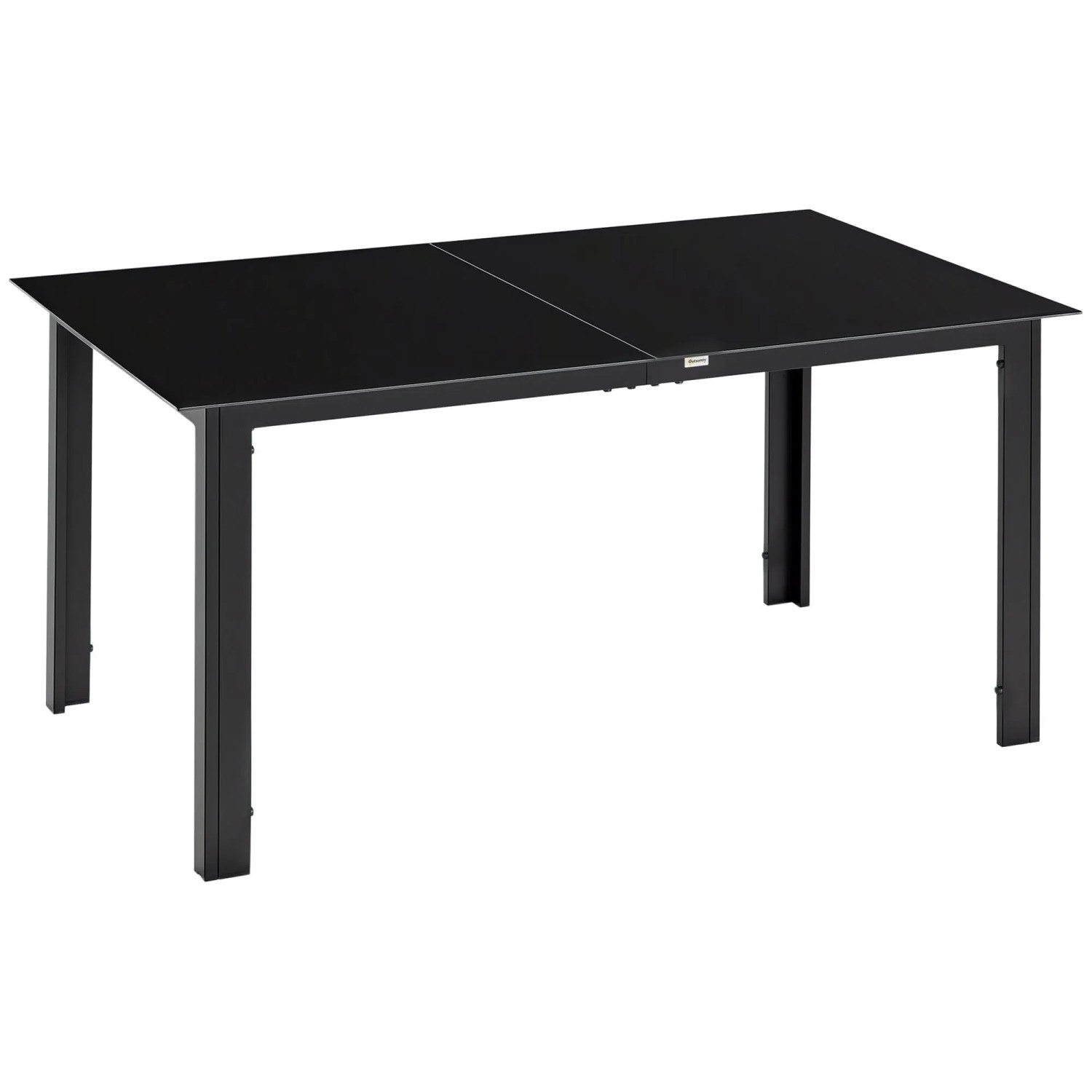 Outsunny Gartentisch  Aluminium Schwarz 150L x 90B x 74H cm