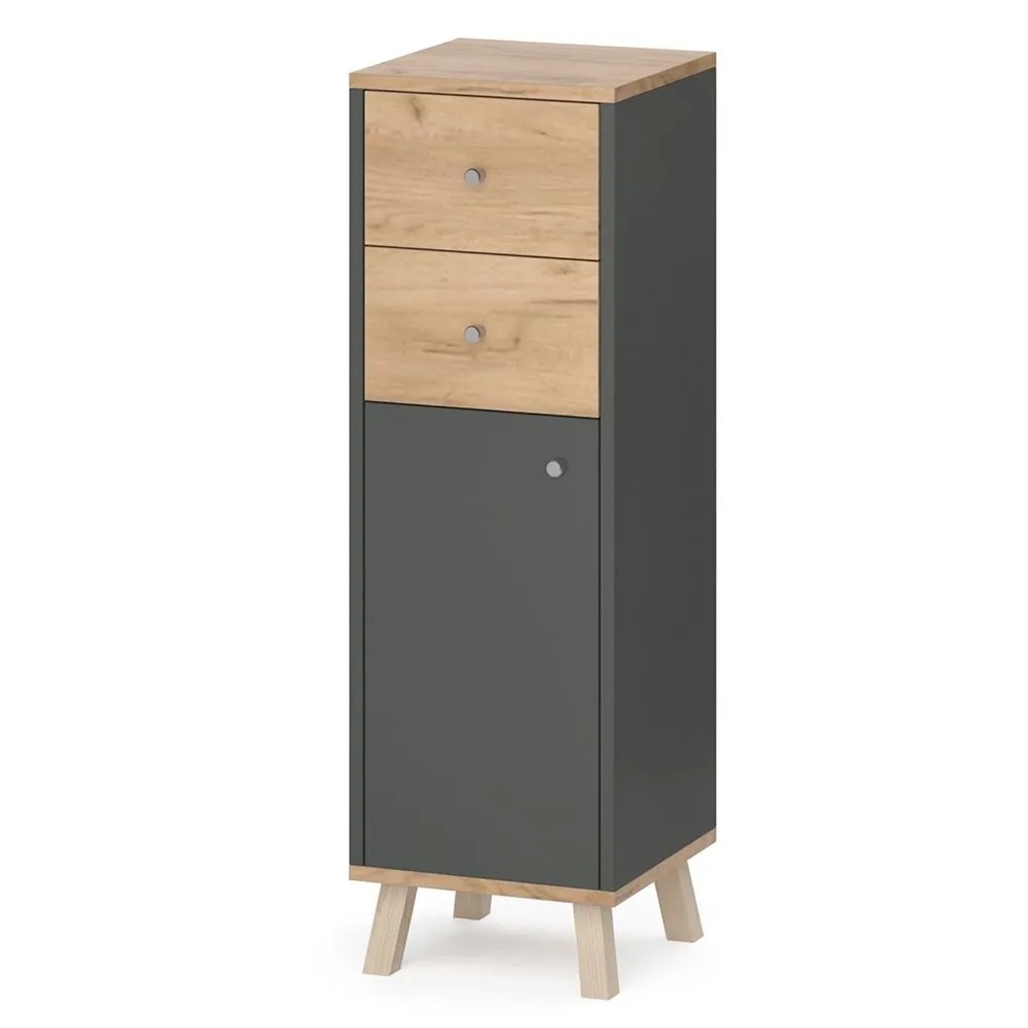 Vicco Midischrank Senyo Anthrazit 30 x 95 mit Schubladen