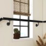 Schwarzer Edelstahl Handlauf 150 cm, wandmontiert, modernes Design, für sicheren Halt an Treppen.