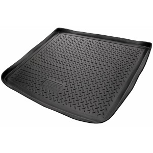 Schwarze Gummi Kofferraumwanne für Porsche Cayenne (9PA, 2002-2010), passgenaues Autozubehör.