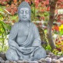 Relaxdays Buddha Figur Polyresin Dunkelgrau Wetterfest Frostsicher 50 cm x 30 cm x 25 cm 4 kg_5