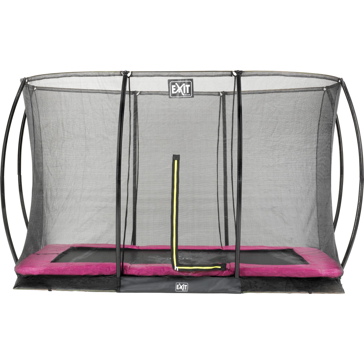 EXIT Silhouette Bodentrampolin 214x305cm mit Sicherheitsnetz - rosa