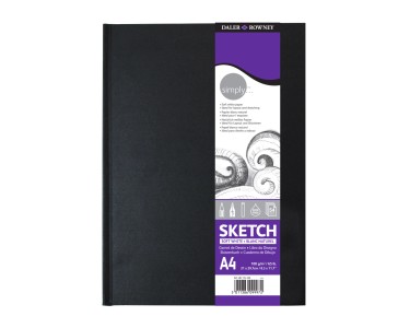 Daler-Rowney Simply Skizzenbuch – 25 Blatt, A5 Format (14,8x21 Cm), Feinkörniges Papier, Geometrisches Design