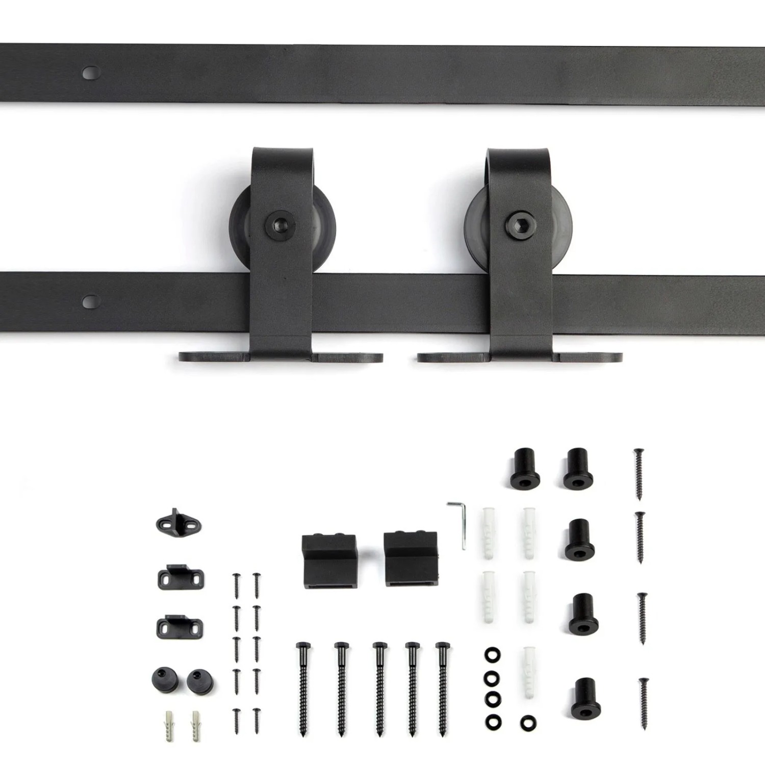 SOTECH Schiebetüren Set LOUNGE-2 2-teilig 2m Von Oben Anschraubbar Schwarz