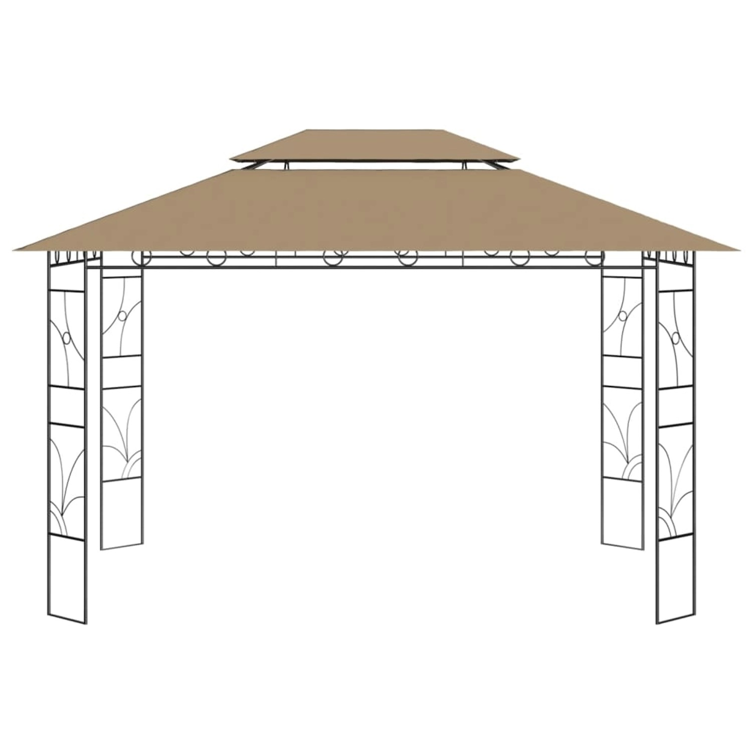 vidaXL Pavillon 4x3x2,7 m Taupe 160 g/m2