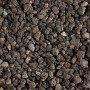 Nahaufnahme von Scherf Lavamulch, anthrazit-braun, 8-25 mm Körnung, ideal für Gartenwege.