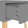 Grauer Nachttisch mit offener Schublade, Holzwerkstoff, 40x40x56 cm.