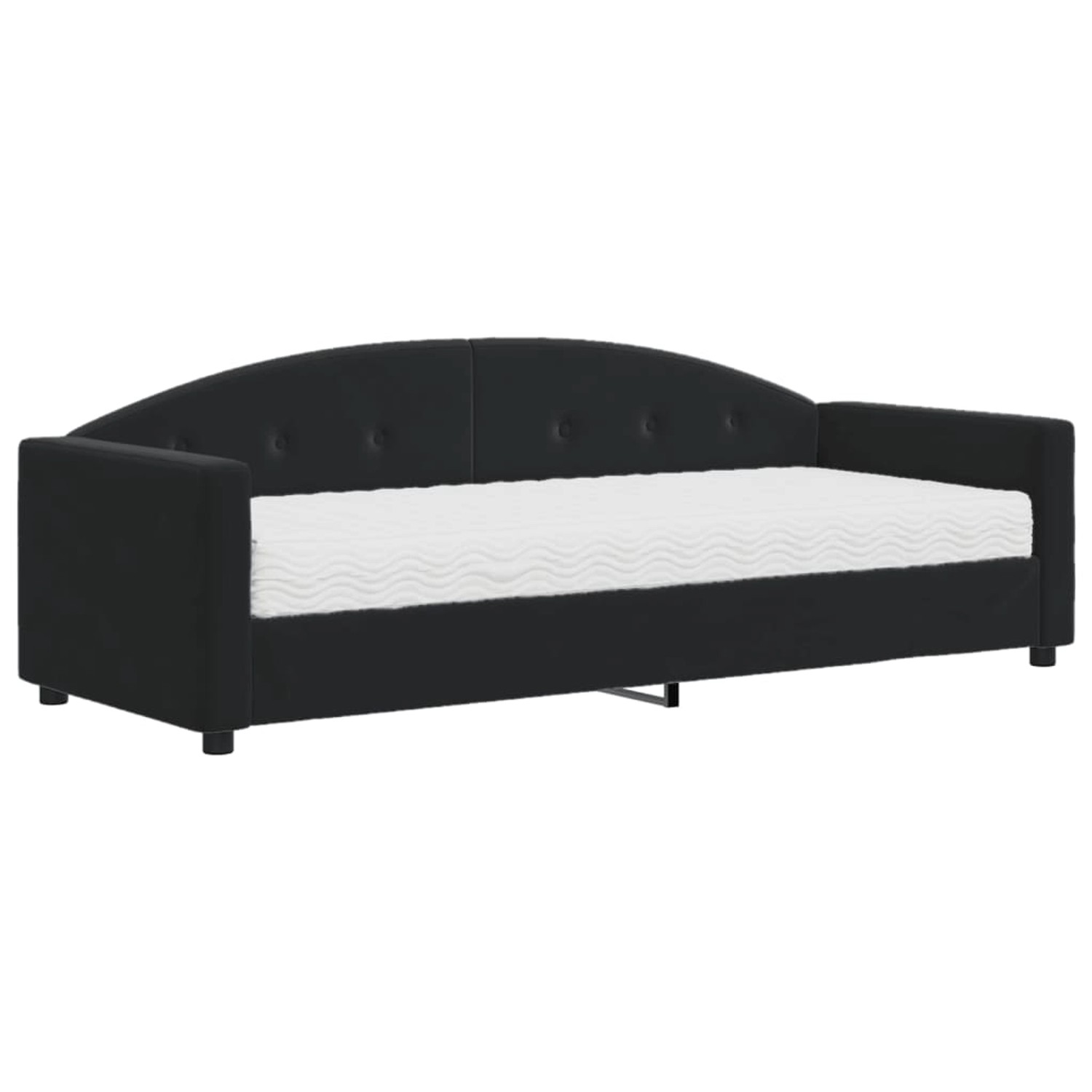 vidaXL Tagesbett mit Matratze Schwarz 80x200 cm Samt 3197274