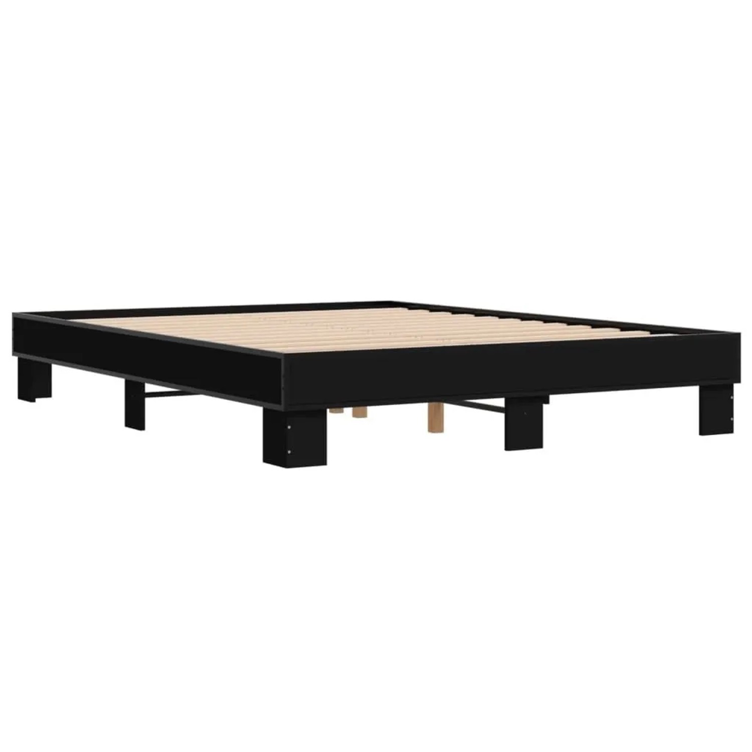 vidaXL Bettgestell Schwarz 150x200 cm Holzwerkstoff und Metall 3280232 günstig online kaufen