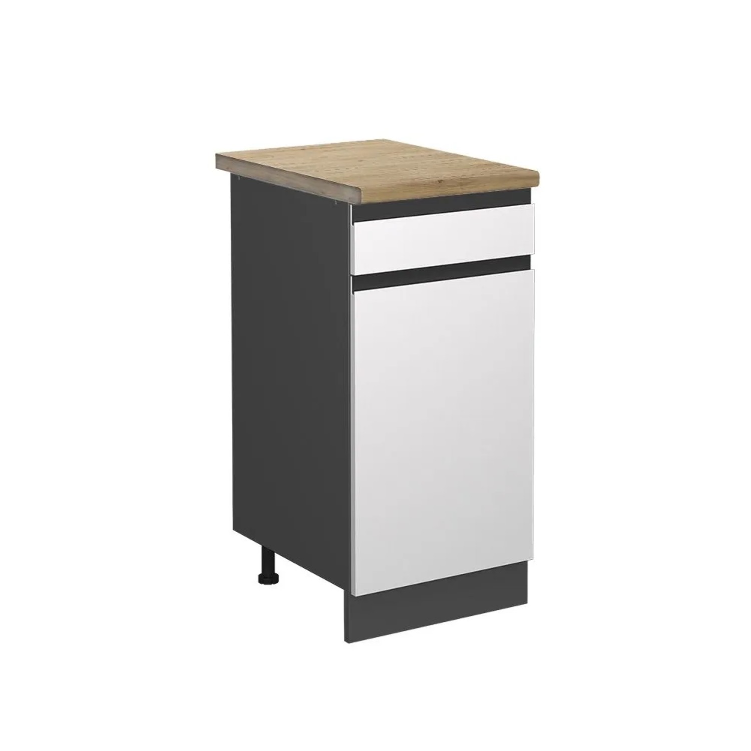 Vicco Küchenunterschrank R-Line Schubladenschrank für die Küche Weiß Anthrazit 40 cm J-Shape AP Eiche