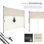 Beige Klemmmarkise Taija von Tectake, variabel einstellbar für Balkon und Terrasse.