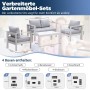 MeXo Gartenmöbel Set aus Aluminium Loungeset für 4 Personen Weiß_7
