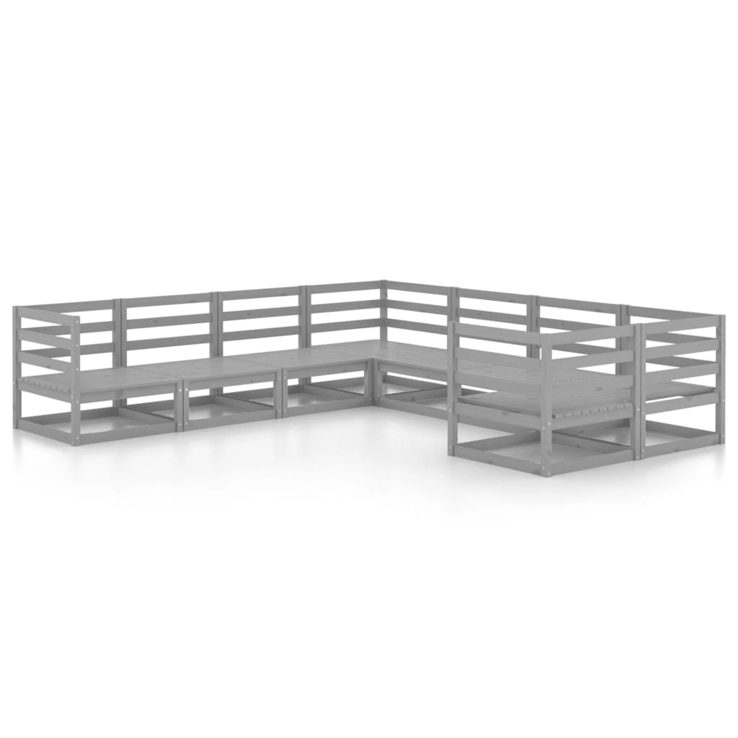 vidaXL 8-Tlg Garten-Lounge-Set Massivholz Kiefer 3075976