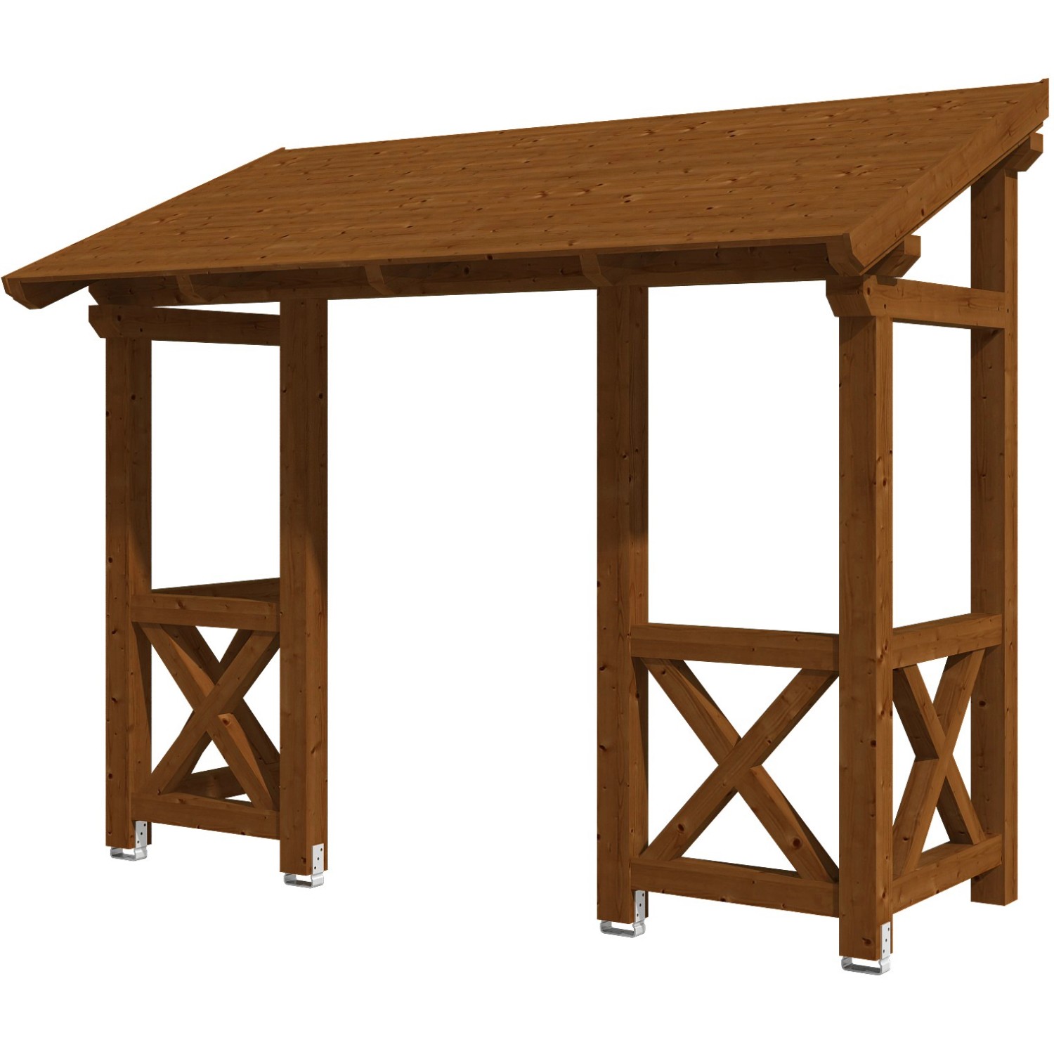 Skan Holz Haustür-Vordach Paderborn 5 Nussbaum lasiert 336 cm x 156 cm