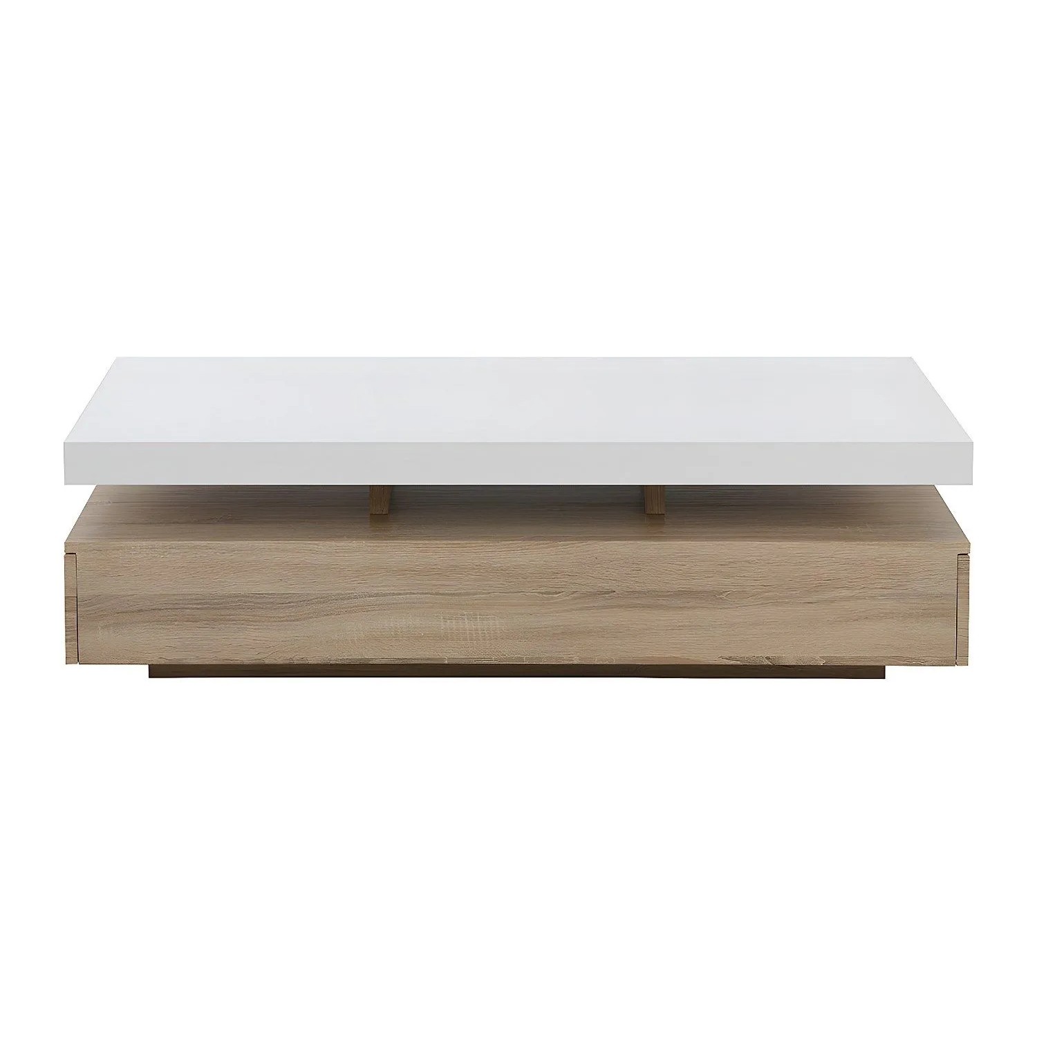Vente-unique Couchtisch Felix Naturfarben Hell  Weiß 120 cm