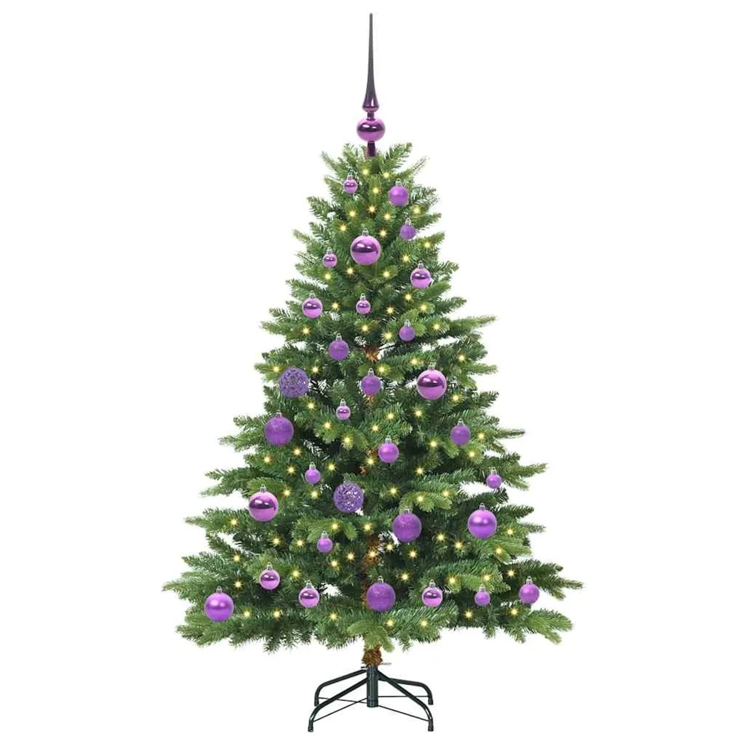 vidaXL Künstlicher Weihnachtsbaum mit 150 LEDs Grün 120 cm PE und PVC 3397529
