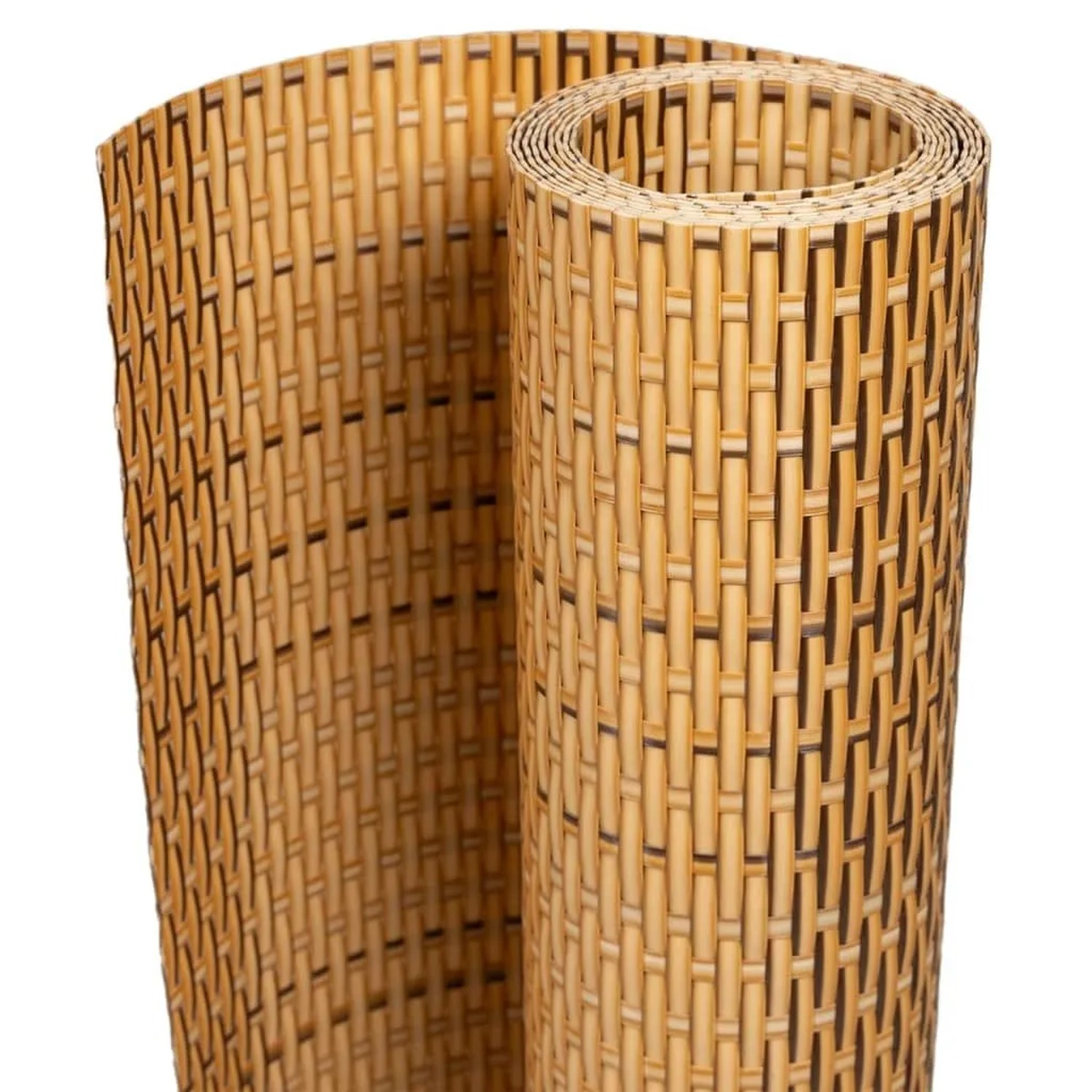 vidaXL Balkon-Sichtschutz Hellbraun 600x80 cm Poly Rattan 156274