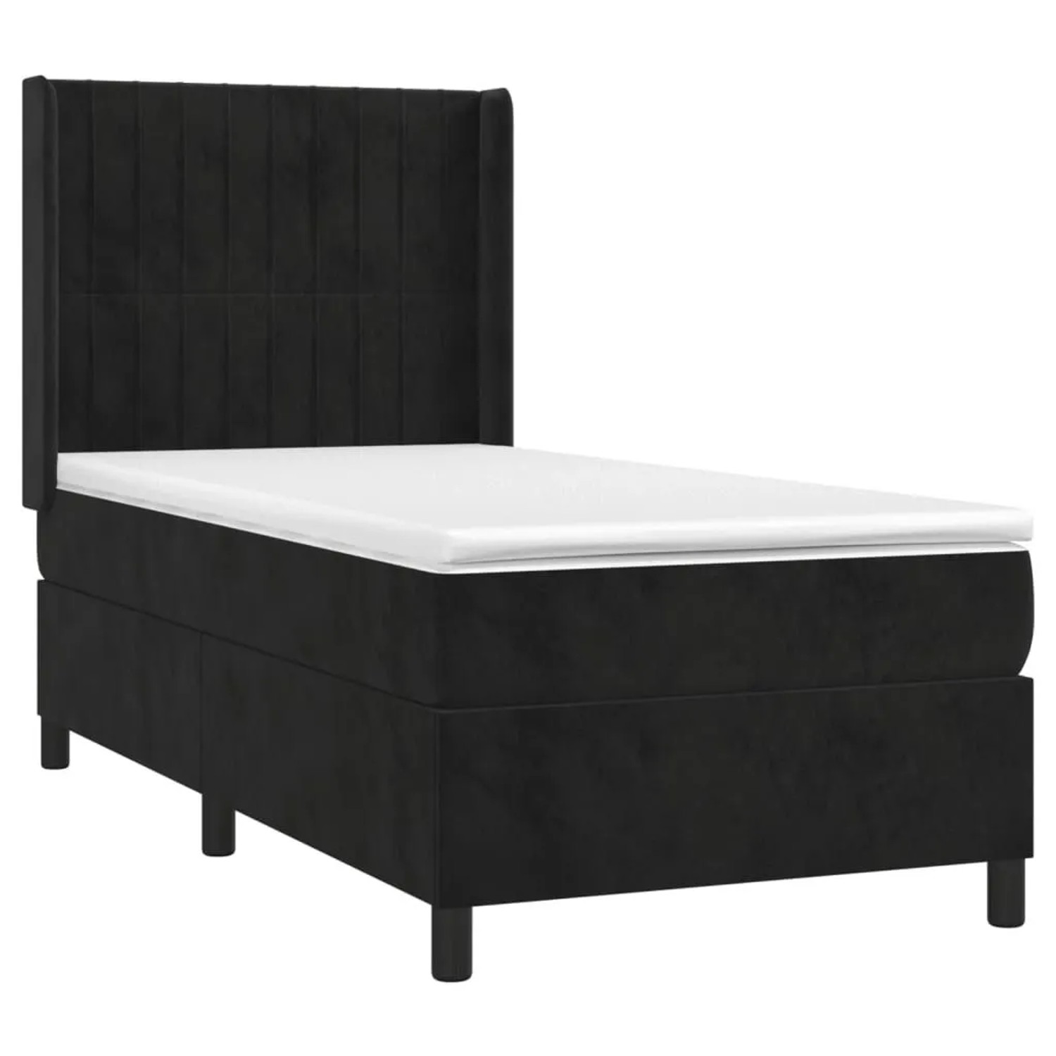 vidaXL Boxspringbett mit Matratze Schwarz 90x200 cm Samt 3132779 günstig online kaufen
