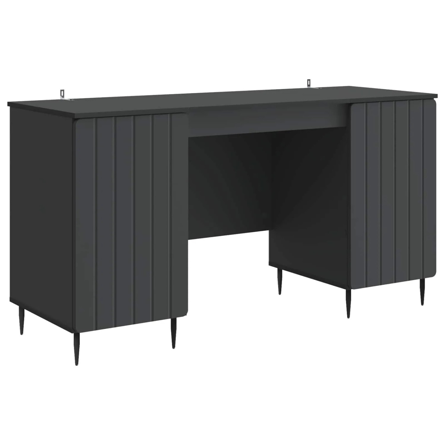 vidaXL Schreibtisch mit Regal Schwarz 142,5 x 50 x 75 cm Holzwerkstoff 3414586
