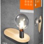 Ledvance Tischleuchte Decor Holz, braun-schwarz, E27 Fassung. Dekorative LED-Tischlampe im modernen Design.