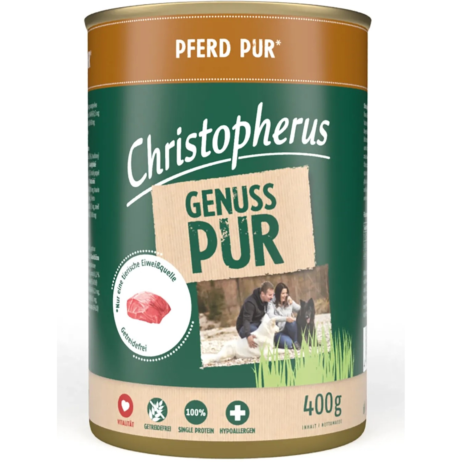 Christopherus Hunde-Nassfutter Pur Pferd 400 g