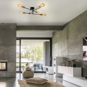 Moderne Näve Deckenleuchte Modo, 54,5 cm, mit sechs Leuchtenarmen im Industrial Style.