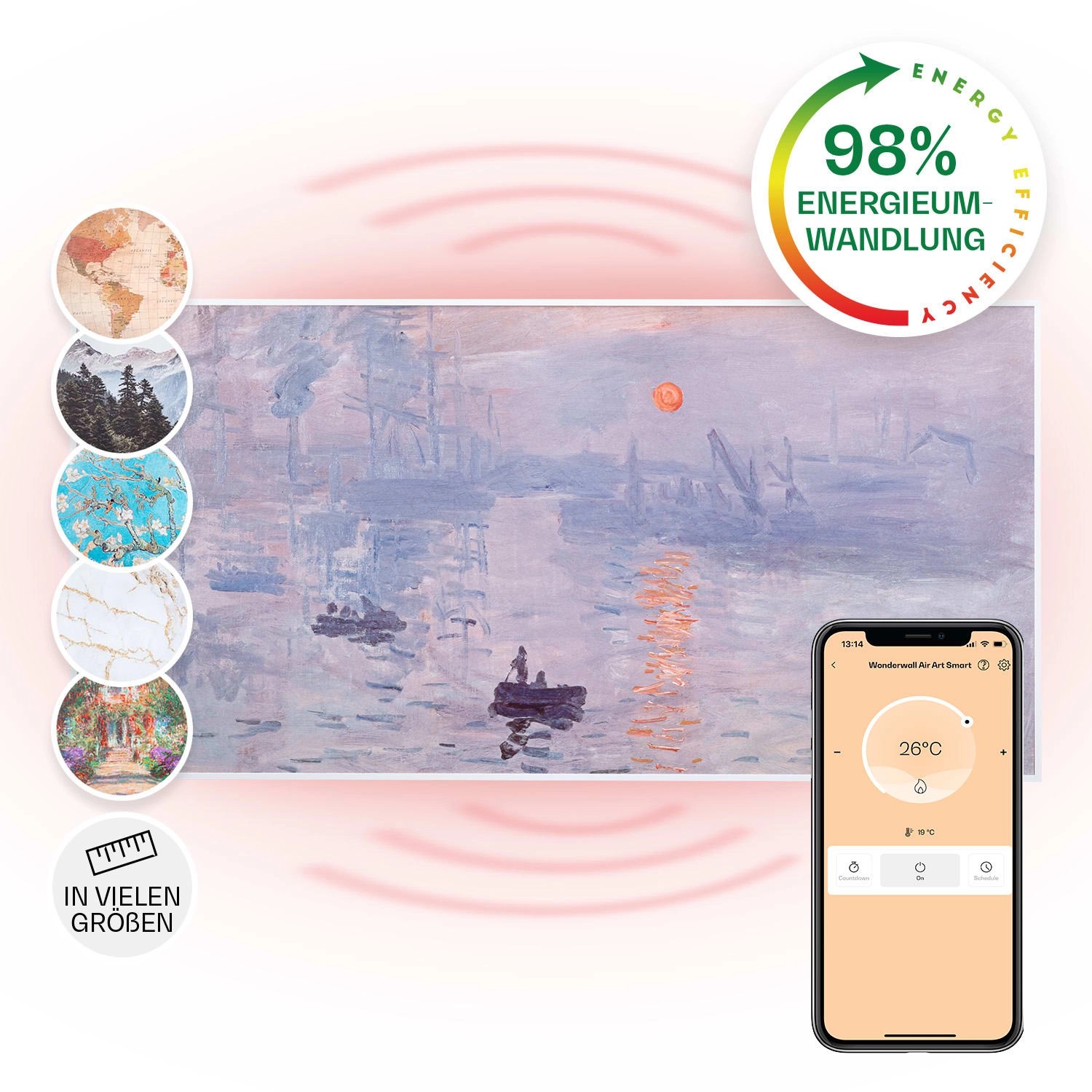 Klarstein Wonderwall Air Art Smart Infrarotheizung 120x60 cm 700 W Wandinst günstig online kaufen
