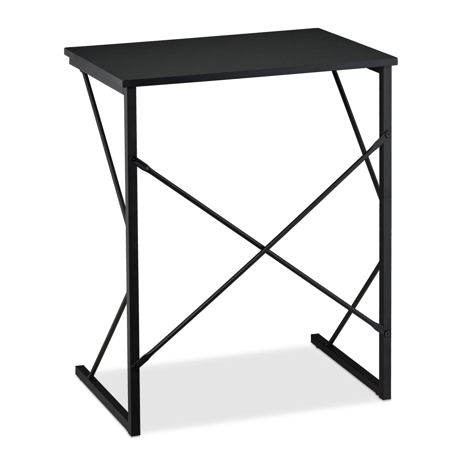 Relaxdays Schreibtisch MDF Metall Schwarz Kompakt 75 cm x 60 cm x 40 cm 4,2 kg