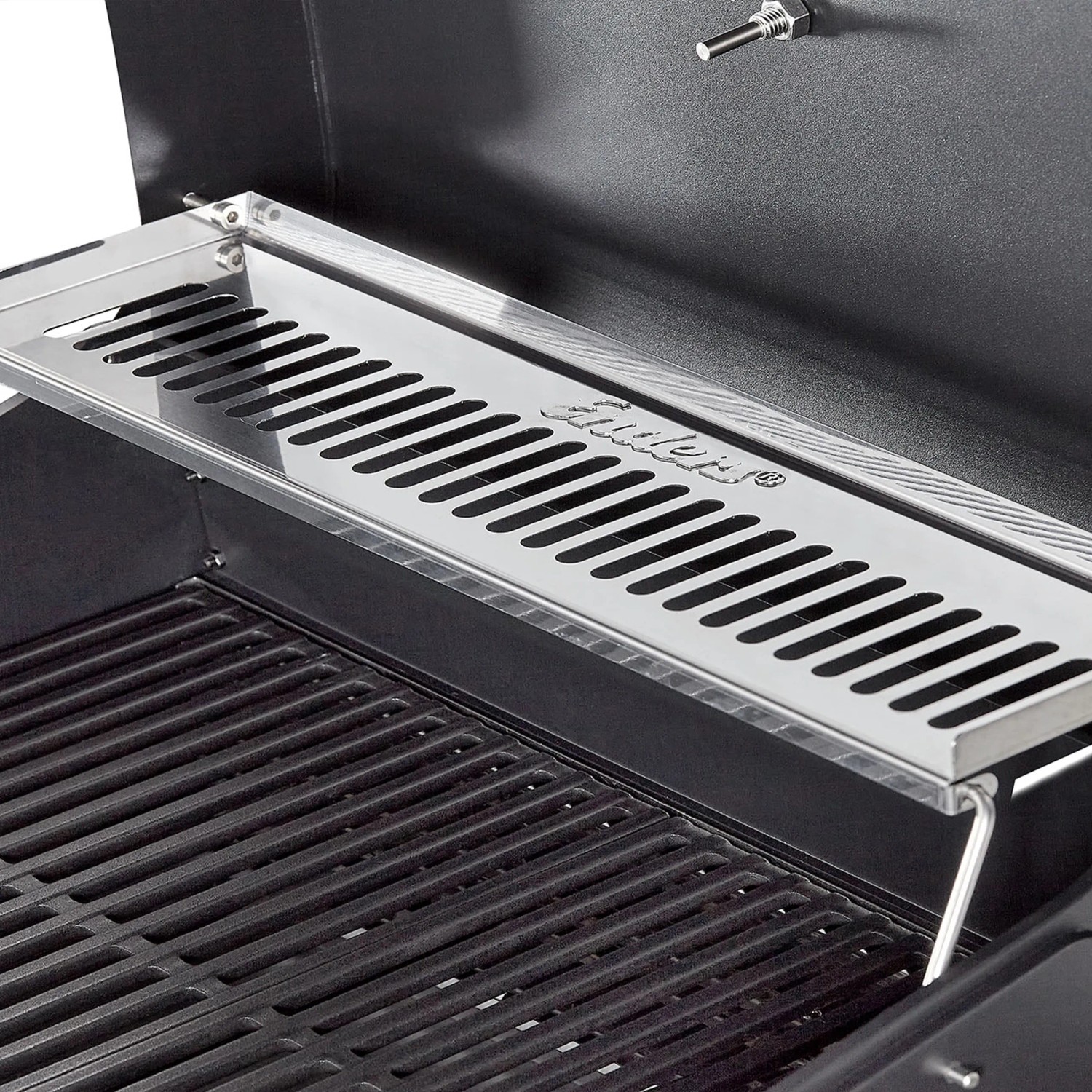 Detailaufnahme: Enders eCrave 2 Elektrogrill mit Warmhalterost und Gussrost.