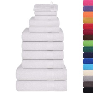 vidaXL 12-Tlg Handtuch-Set Weiß 360 g/m² 100% Baumwolle 137095