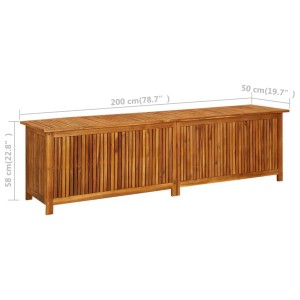 VidaXL Garten-Aufbewahrungsbox aus Akazie, 200x50x58 cm, Massivholz, ideal für Garten und Terrasse.