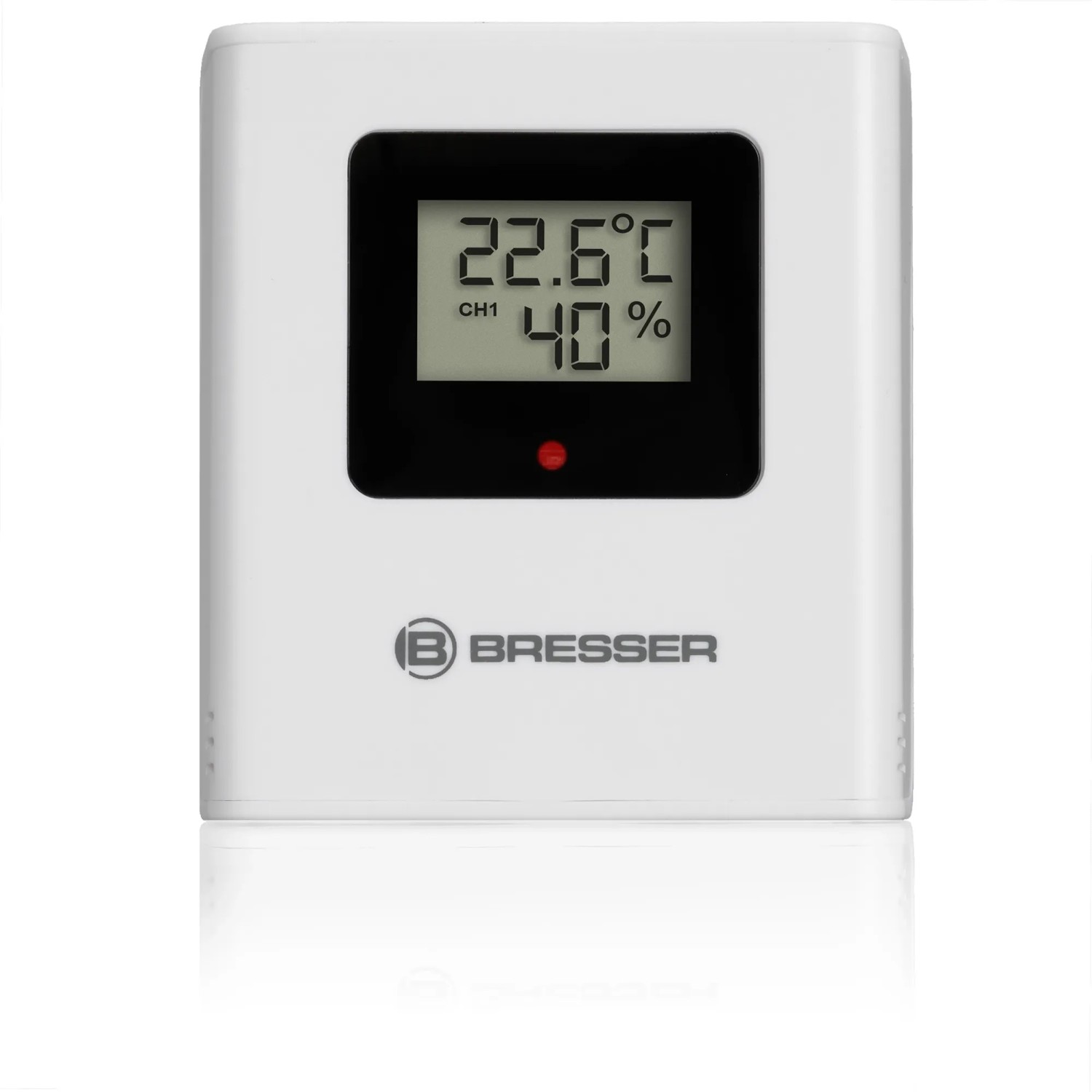 Bresser Thermo-Hygrometer Quadro NLX mit Temperatur- und Luftfeuchtigkeitsanzeige.