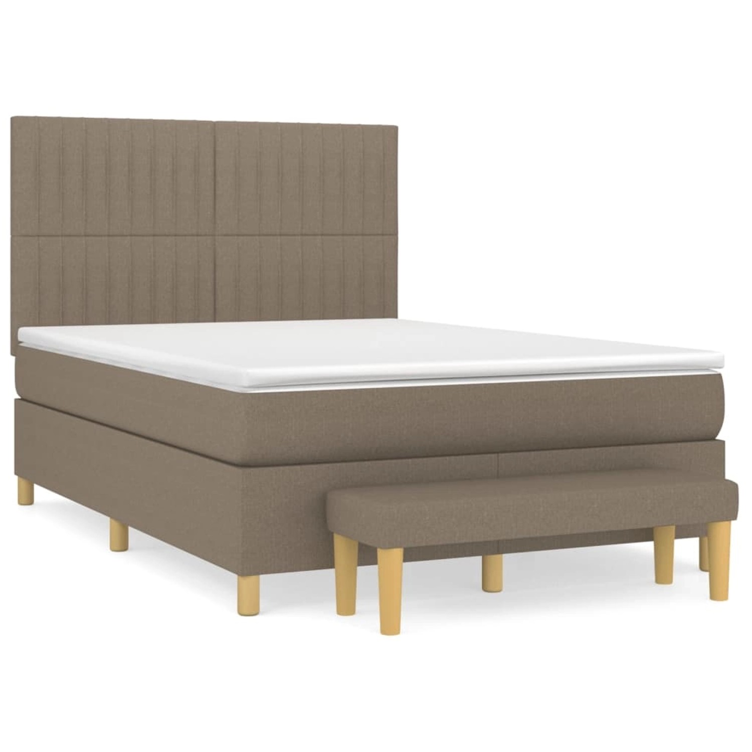 Vidaxl Boxspringbett Mit Matratze Taupe 140x200 Cm Stoff günstig online kaufen