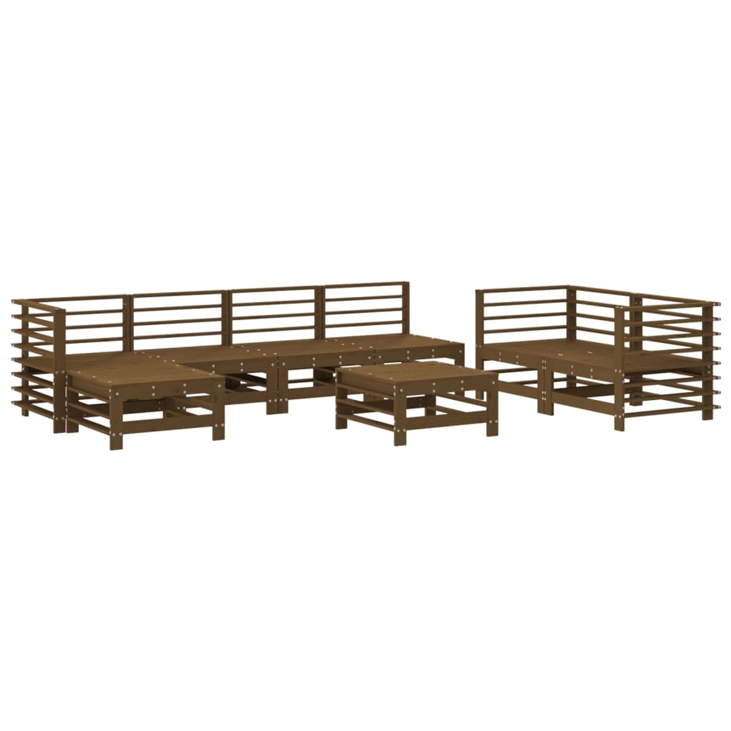 vidaXL 8-tlg Garten-Lounge-Set Honigbraun Massivholz Kiefer Modell 38