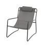 Svita Sveio Relaxsessel 2er Set, dunkelgrauer Gartenstuhl mit Kissen und Stahlrahmen.