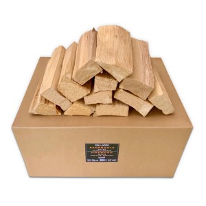PINI Buchenholz Brennholz 20 Kg, entrindet, gespalten, auf Karton. Ideal für Pizzaofen, Grill, Kamin.